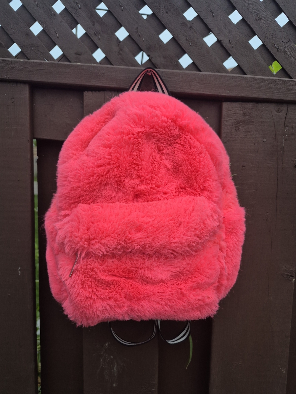 Claire's Hot Pink Faux Furry Fuzzy Mini Backpack